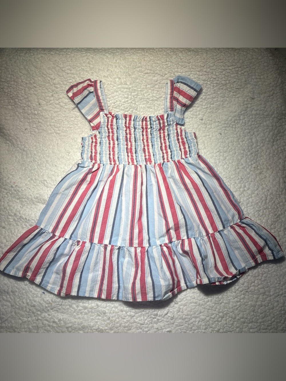 The Children's Place Red, Light Blue & Navy Striped Sundress